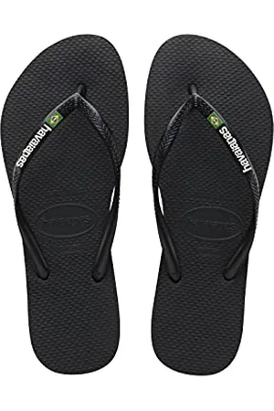 Havaianas Slim Brasil Logo, Tongs Confortables, Durables et Légères, Hommage au Brésil, Drapeau sur Lanières, Femme