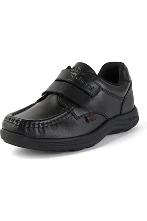 Kickers Reasan Twin Velcro Leather Derby, Black, 31 EU