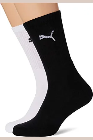 PUMA Crew Chaussettes, Blanc/Gris/Noir, 47/49 (Lot de 5) Unisexe
