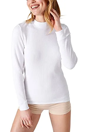 Damart T-Shirt Thermolactyl Col Montant, Côtes Molletonnées, Femme, , Taille L, Manches Longues