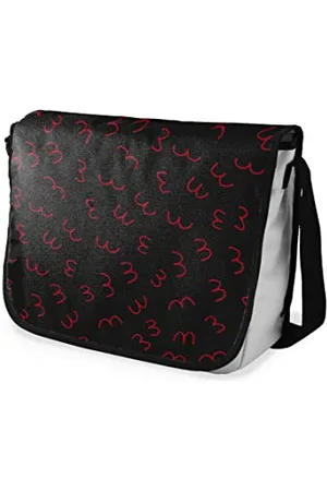 Bonamaison Sac à bandoulière Messenger avec bandoulière Noire pour Filles et garçons 29 x 36 cm