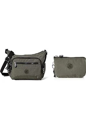 Kipling Gabbie S, Crossbody Femme, Kaki, Taille Unique + Creativity S, Pouches/Cases Femme, Kaki, 13 Hauteur x 19 Largeur x 8 Profondeur cm