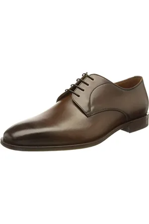 HUGO BOSS Hommes Lisbon Derb Derbies en Cuir confectionnées en Italie, ornées de surpiqûres