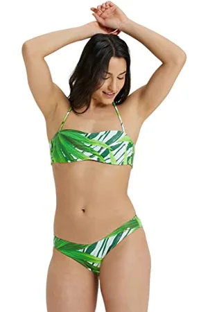 Arena Bikini Allover Bandeau pour Femme, Haut en Forme de Bandeau avec Attaches