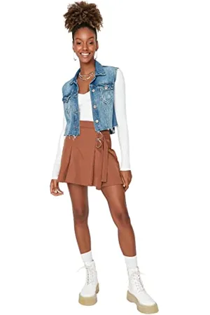 Trendyol Mini Jupe trapèze tissée pour Femme, , 64
