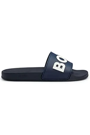 HUGO BOSS Hommes Kirk Slid Mules à Logo en Relief Contrastant, confectionnées en Italie