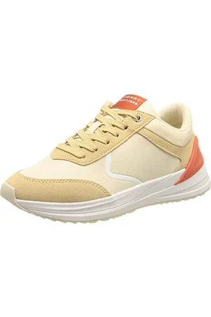 Tommy Hilfiger Baskets De Running Femme Chaussures De Sport, Beige (Sugarcane), 41 EU