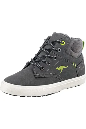 KangaROOS KAVU X Basket, Gris Acier/Citron Vert, 34 EU
