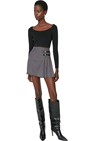 Trendyol Mini Jupe trapèze tissée pour Femme, , 62