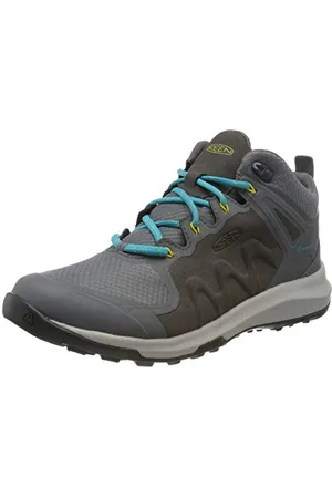Keen Femmes Explore Mid, IMPERMÉABLE Chaussures de Randonnée Hautes, Noir (Steel Grey/Bright Turquoise 003), 40 EU