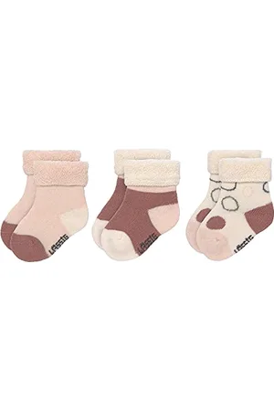 LÄSSIG LÄSSIG Chaussettes éponge pour enfants Lot de 3/ Blanc cassé/rose poudré Taille 15-18
