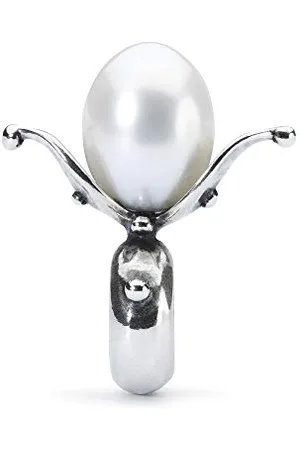 Trollbeads Femme 925 Argent|#Silver Blanc Perle
