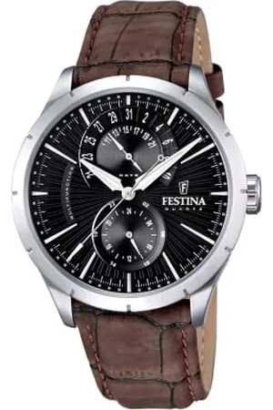 Festina F16573/4 - Montre Homme - Quartz Analogique - Bracelet Cuir Marron