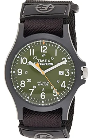Timex Expedition - Homme - TW4B00100 - Quartz - Analogique - Eclairage - Vert - Noir - Nylon
