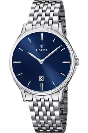 Festina Montre Classics Bleu, Bracelet en Acier, Homme
