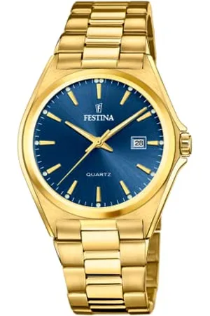Festina Montre Acier Classique Bleu, Bracelet Acier, Homme