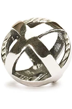Trollbeads Damen-Bead Bleib Positiv 925 Sterling Silber TAGBE-10019, Eén maat, Argent, Pas de gemme