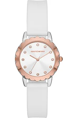 Skechers Montre pour femmes, Anaheim, mouvement à trois aiguilles, boîtier 30mm en alliage argenté avec bracelet en silicone, SR6235