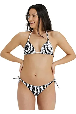 Arena Bikini Allover Triangle pour Femme, Haut en Forme de Triangle avec Bonnets Amovibles, Tissu Extensible à Séchage Rapide, Haut et Bas avec Attaches sur les Côtés