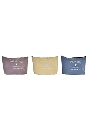 Dkd Home Decor Trousse de Toilette Bleu Jaune Grenat Moderne (32 x 7 x 22 cm) (3 Pièces), Adultes Unisexe, , Taille Unique