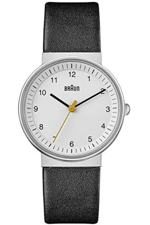 von Braun Ladies 3-Hand Analogue Quartz Watch, Dial and Black Leather Strap, 33mm Stainless Steel Case, Model BN0031WHBKL.