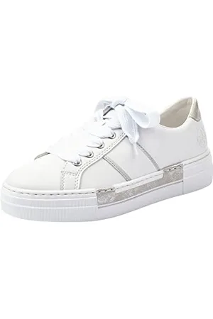 Rieker Femme Frühjahr/Sommer N4902 Sneakers Basses, Blanc (Weiss/Fog-Silver/ 81 81), 39 EU