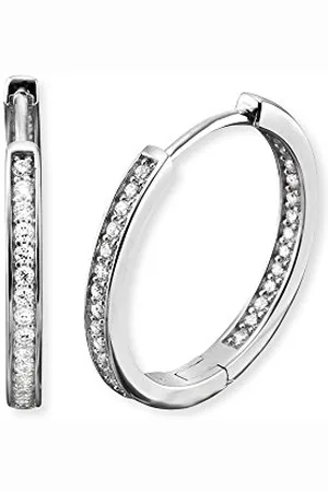 Engelsrufer Lisa créole pour femmes Zirconia blanc argent 925 Sterling taille 24 mm (0,94")