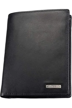 Alassio Kombi Geldbörse im Hochformat, aus echtem Leder, mit Metallemblem und innen Carbonoptik Porte-monnaie, 13 cm