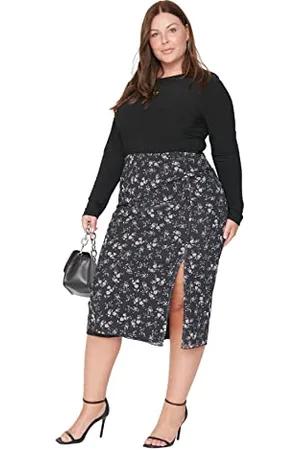 Trendyol Jupe midi trapèze en Tricot pour Femme, , Taille 4XL