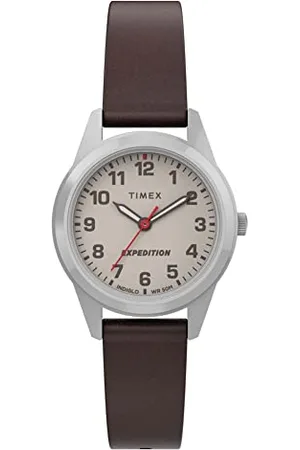 Timex Expedition Femme 26 mm Bracelet en cuir marron Cadran crème Montre TW4B25600