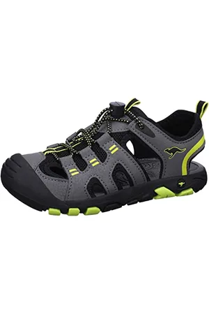 KangaROOS K-Trek Jam Sandale, Gris Acier-Limetta, 29 EU