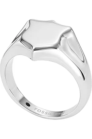 Fossil Bague Pour Homme Heritage, Longueur : 11.7mm, Largeur : 9.8mm Bague En Acier Inoxydable Argenté, JF04347040