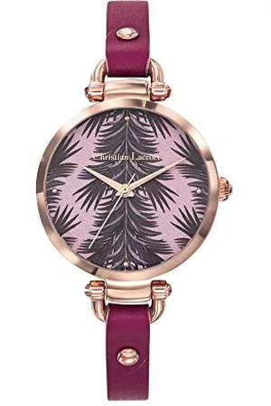 Christian Lacroix Femme Analogique Quartz Montre avec Bracelet en Cuir CLWE63
