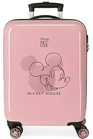 Disney Mickey Outline Valise de cabine rose 38 x 55 x 20 cm Rigide ABS Fermeture à combinaison latérale 34 l 2 kg 4 roues doubles Équipement à main