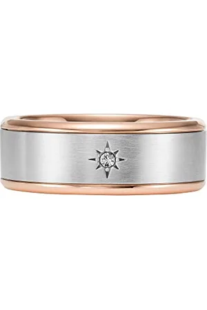 Fossil Bague Pour Homme, Largeur : 8.6mm Bague En Acier Inoxydable 2 Tons, JF04396998