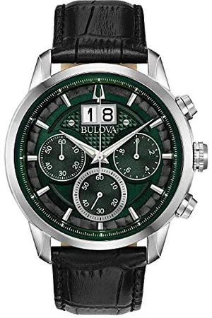 BULOVA Mens Chronographe Quartz Montre avec Bracelet en Cuir 96B310