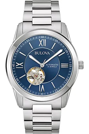 BULOVA Hommes Analogique Mécanique du Vent à la Main Montre avec Bracelet en Acier Inoxydable 96A281