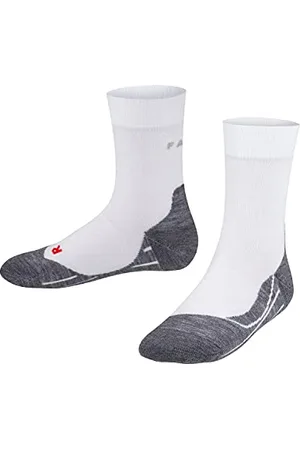 Falke RU4 Chaussettes De Course Mixte Enfant Coton Véganes Blanc Gris Plus De Couleurs Pour Filles Ou Garçons Semelles Bouclettes Renforcées Respirantes Séchage Rapide Anti-Ampoules 1 Paire