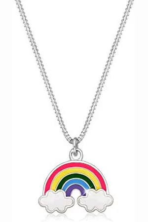 Elli Collier Enfants arc en ciel pendentif avec émail multicolore en argent sterling 925