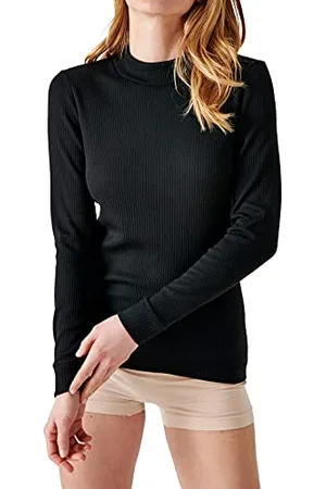 Damart T-Shirt Thermolactyl Col Montant, Côtes Molletonnées, Femme, , Taille M, Manches Longues