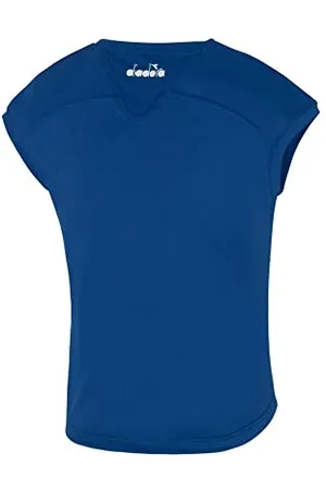 Diadora Team T-Shirt Mädchen-Dunkelblau, Weiß, S Type de Haut Garçon, , s