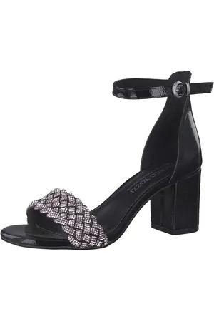 Marco Tozzi Femme Damen 2-2-88302-20 Sandale à Talon, Noir (Black Pat.CB.), 37 EU
