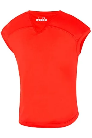 Diadora Team T-Shirt Mädchen-Rot, Weiß, S Type de Haut Garçon, , s