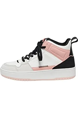 ONLY Femme ONLSAPHIRE-2 PU High Sneaker Noos Basket, White/Detail:Black, 39 EU