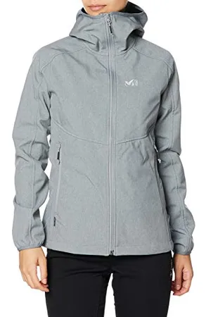 Millet Shucksan Highloft II Hoodie W - Veste Softshell Femme Imperméable - Randonnée, Trekking, Approche - Gris