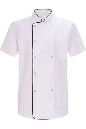 MISEMIYA Veste de Chef pour Hommes Kz-6821 Jacket, 6821b-Blanche