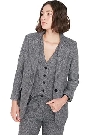 Blazer sans col discount femme