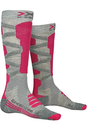 X Socks Ski Silk Merino 4.0 Women Chaussettes de ski Femme Grey Melange/Pink FR : M (Taille Fabricant : 39/40)