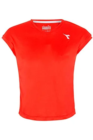 Diadora Team T-Shirt Mädchen-Rot, Weiß, XL Type de Haut Garçon