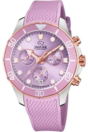Jaguar J890/2 Montre pour Femme avec boîtier de 38,50/38,50 mm Bracelet en Caoutchouc Lilas